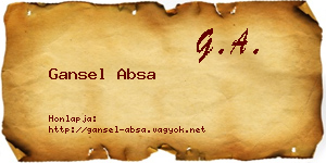 Gansel Absa névjegykártya